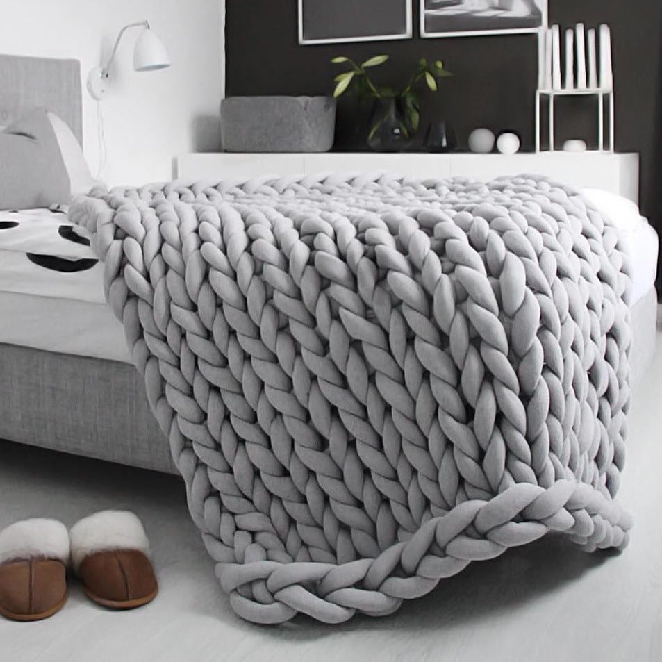Cross Border Hand Woven Wool Blanket - Thick & Soft Home Bedding