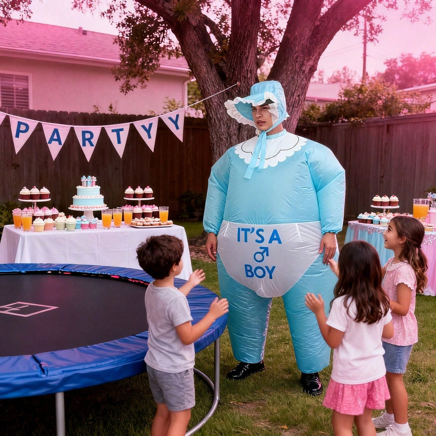 Inflatable Baby Costume - Unisex Fun for Gender Reveal Parties