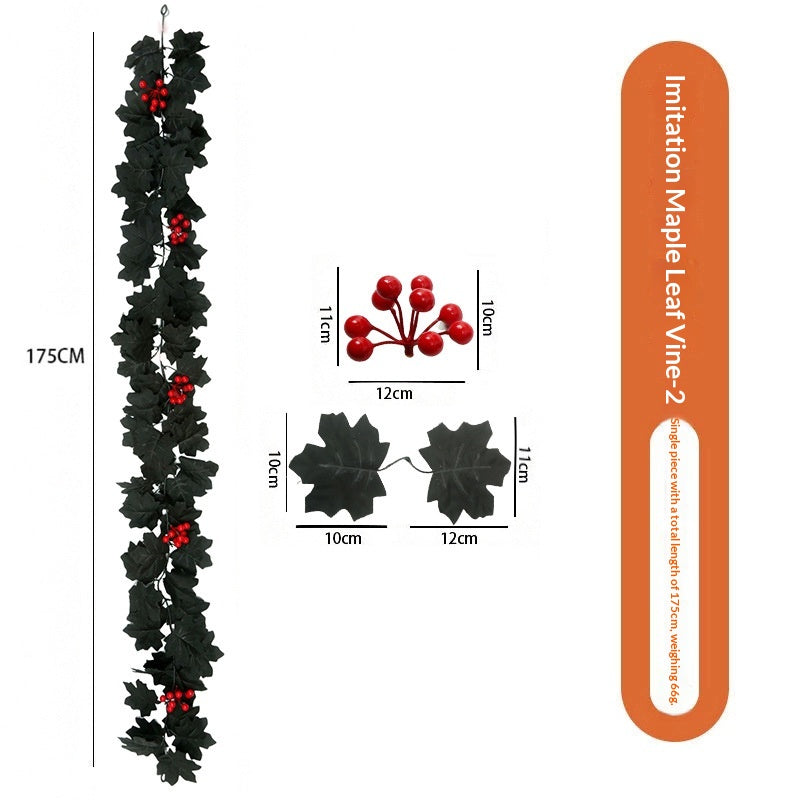 Artificial Maple Leaf Vine Wall Hanging Decoration for Halloween & Fall