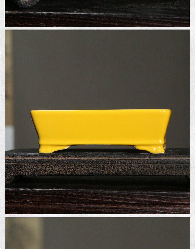 Japanese Rectangular Clay Flowerpot with Purple Sand Finish - Multiple Colors