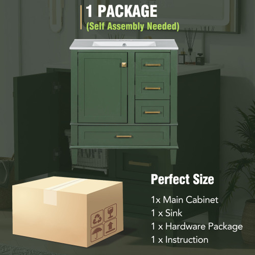 30" Bathroom Vanity Set with Sink Combo and Soft Closing Door