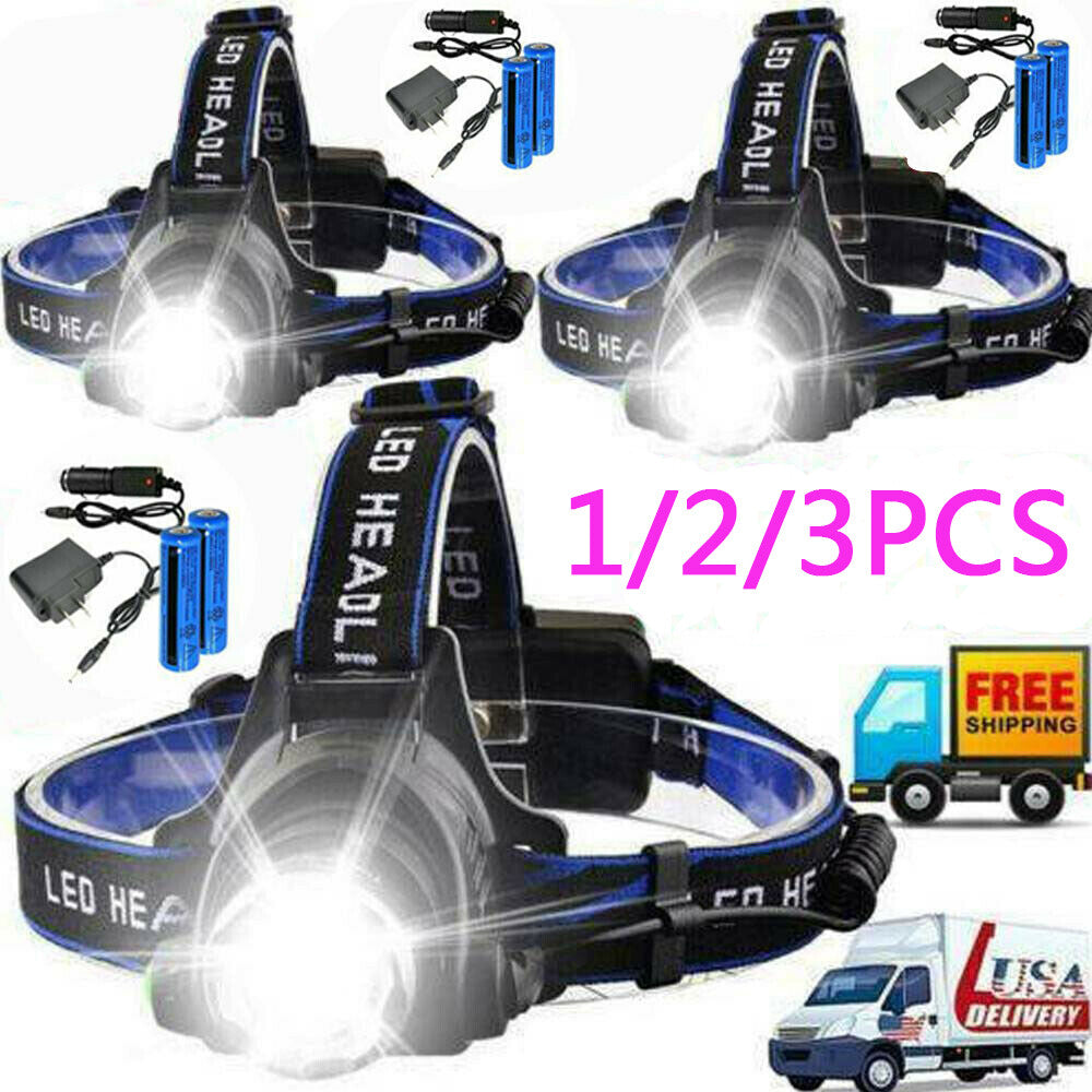 Super Bright Rechargeable LED Headlamp with 3 Modes - Camping & Hiking