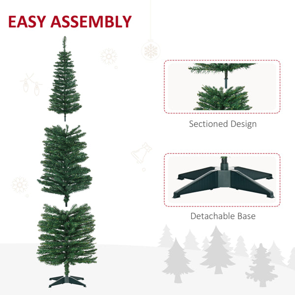 7ft Slim Pencil Style Artificial Christmas Tree - Green