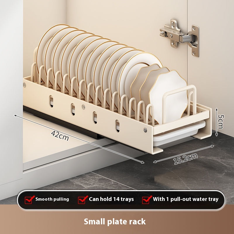 Large Stainless Steel Kitchen Bowl & Dish Storage Rack for Cabinets