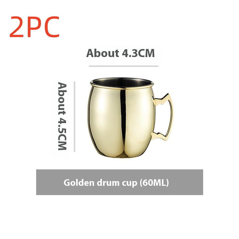 Stainless Steel Moscow Mule Cup Set - Copper Plated Drinkware for Bar & Home