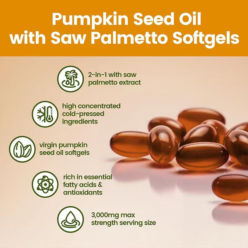 Pumpkin Seed Oil Capsules - 300 Softgels for Health & Wellness