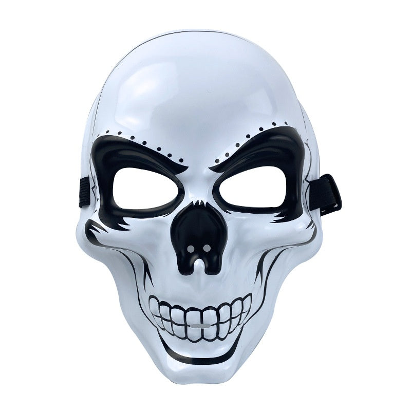 White Skull LED Mask Luminous Party Mask with Battery Operated Lighting