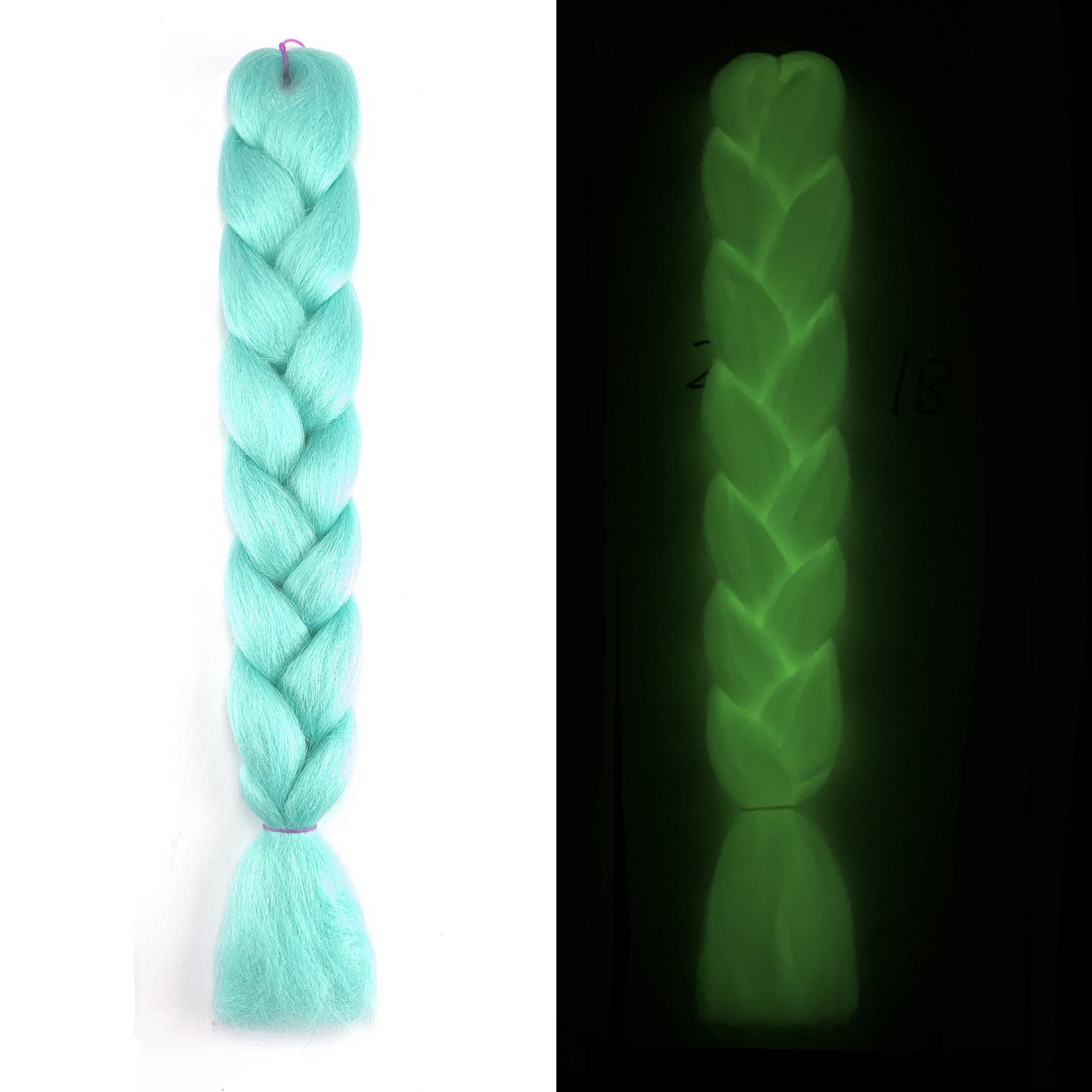 Fluorescent Chemical Fiber Wig Big Braid - Luminous Hair Weave with Color Options