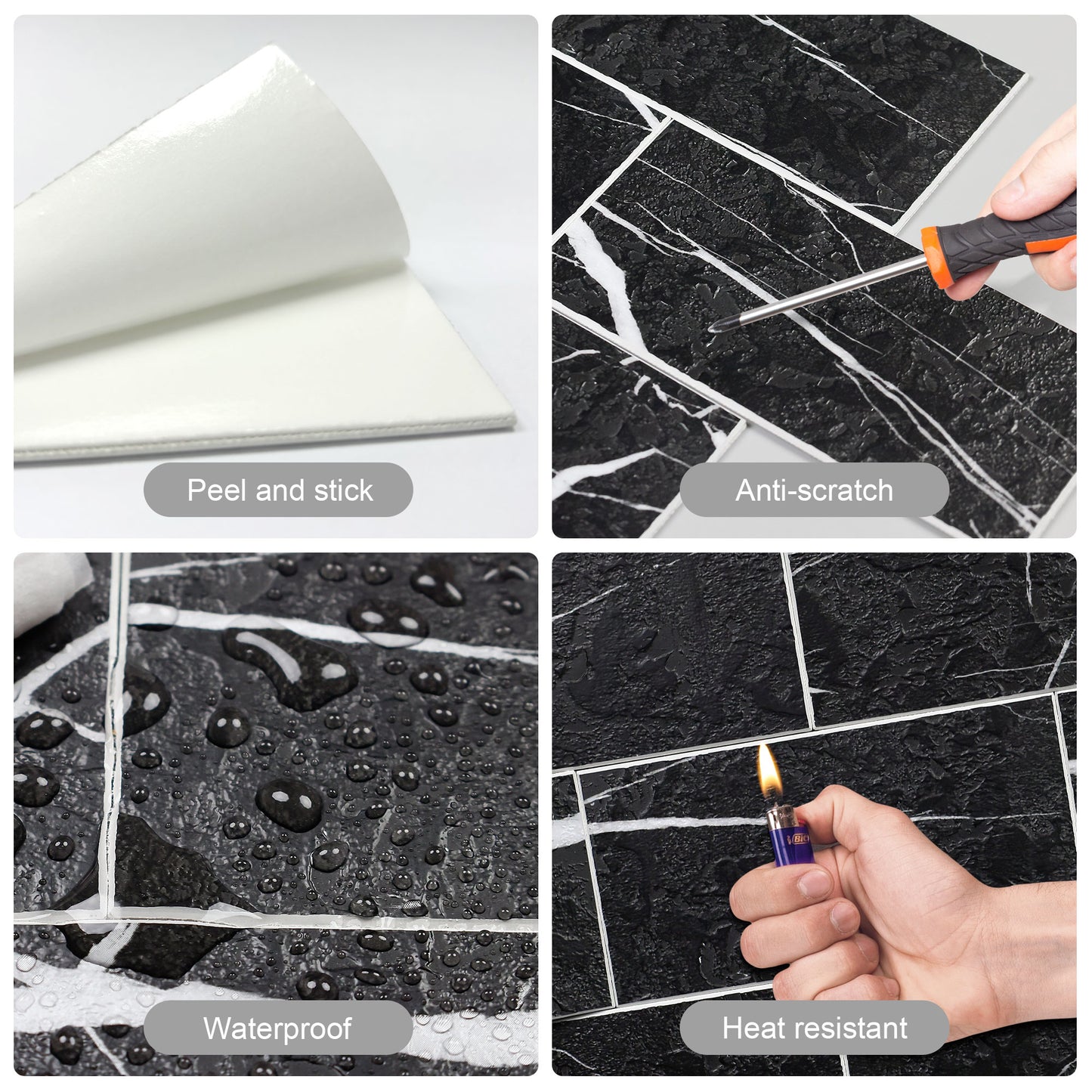 Peel and Stick Subway Tile Backsplash - 100 White PVC Stickers
