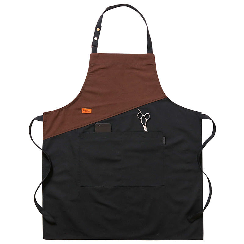 Denim Kitchen Apron with Multiple Color Options - Hanging Neck & Cross Styles