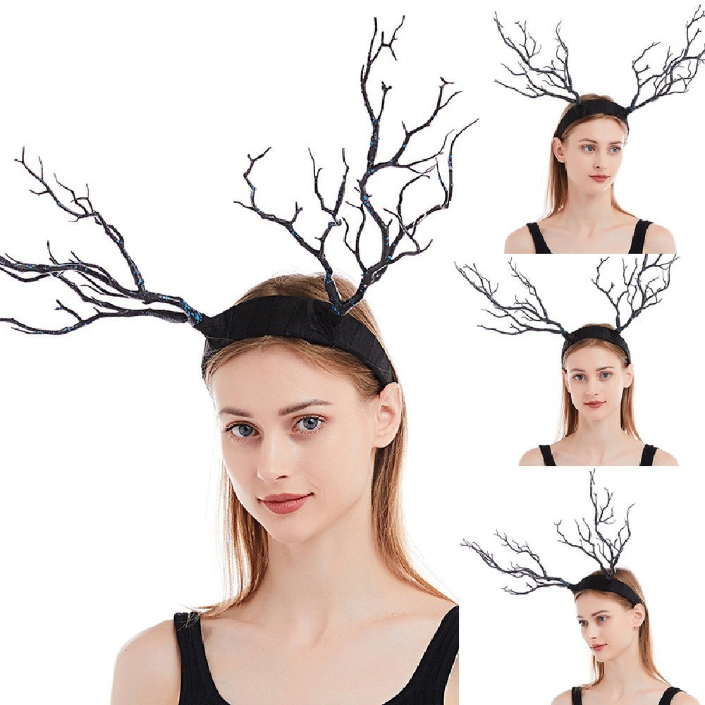 Vintage Fairy Tale Flower Feather Headband for Women Halloween Costume