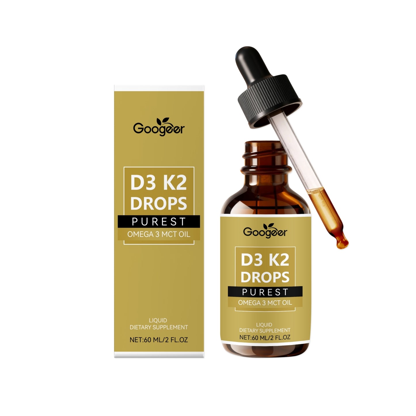 Immune Support Supplement Drops with Vitamin D3 & Omega-3 - 60ml