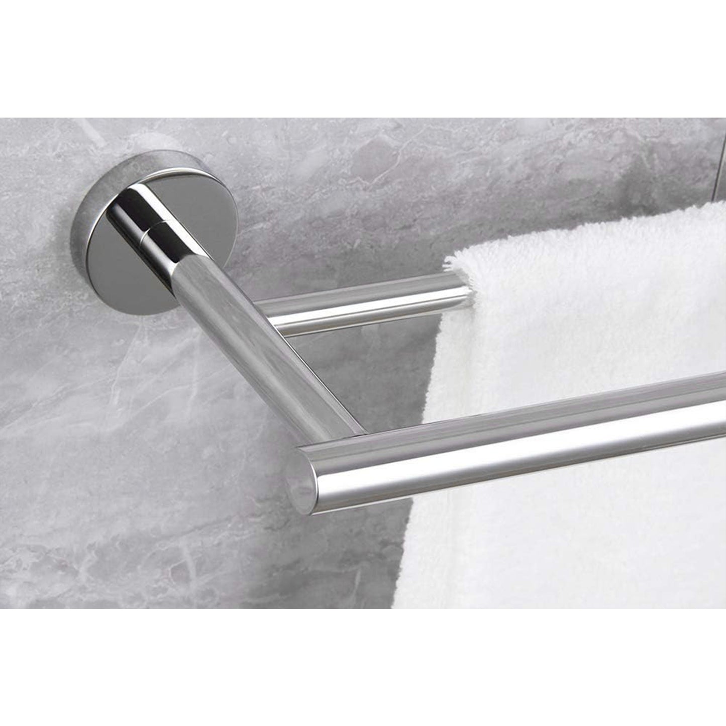 23.6-Inch Wall Mounted Towel Bar - Chrome Stainless Steel