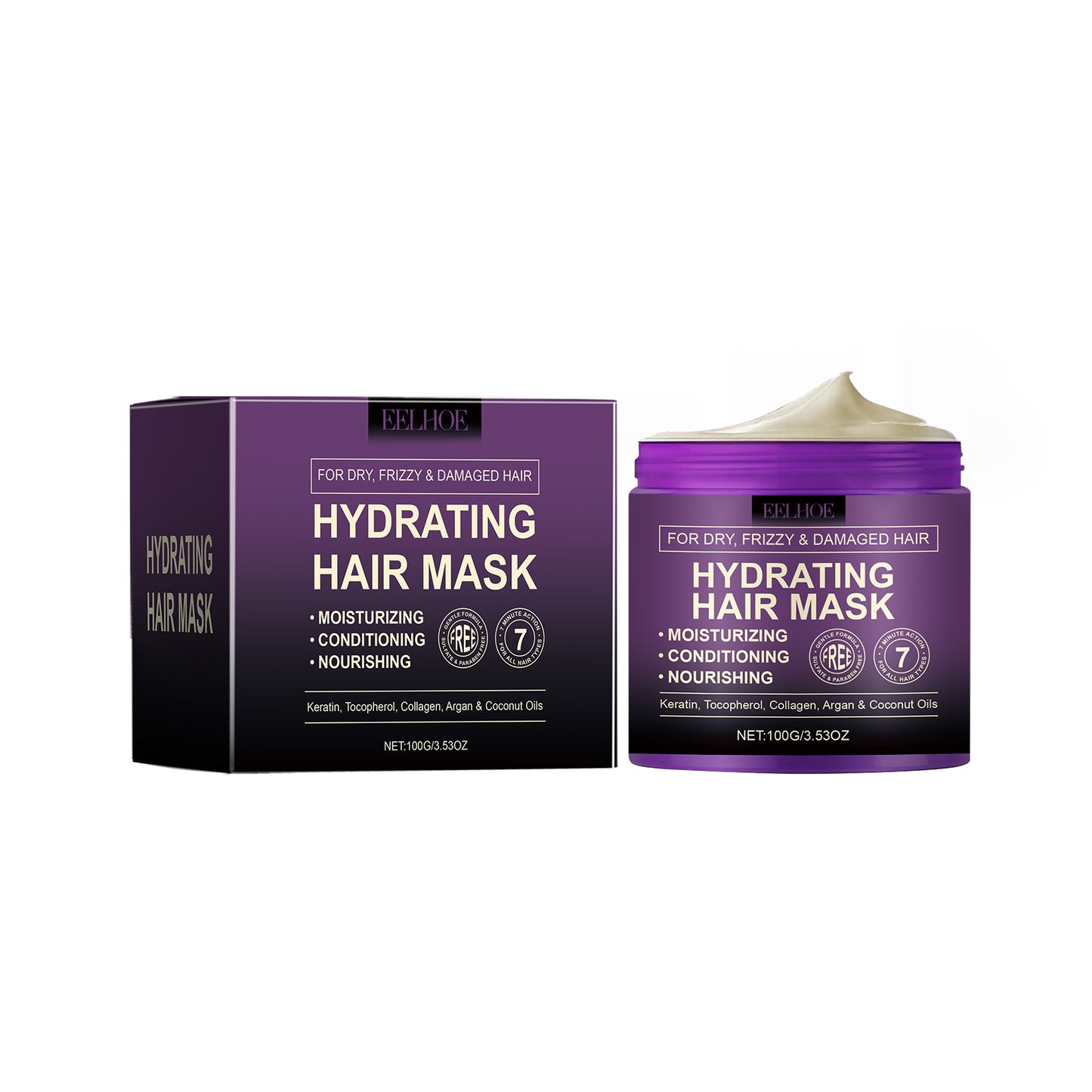 Collagen Hair Mask with Keratin & Argan Oil - Deep Repair & Smoothing