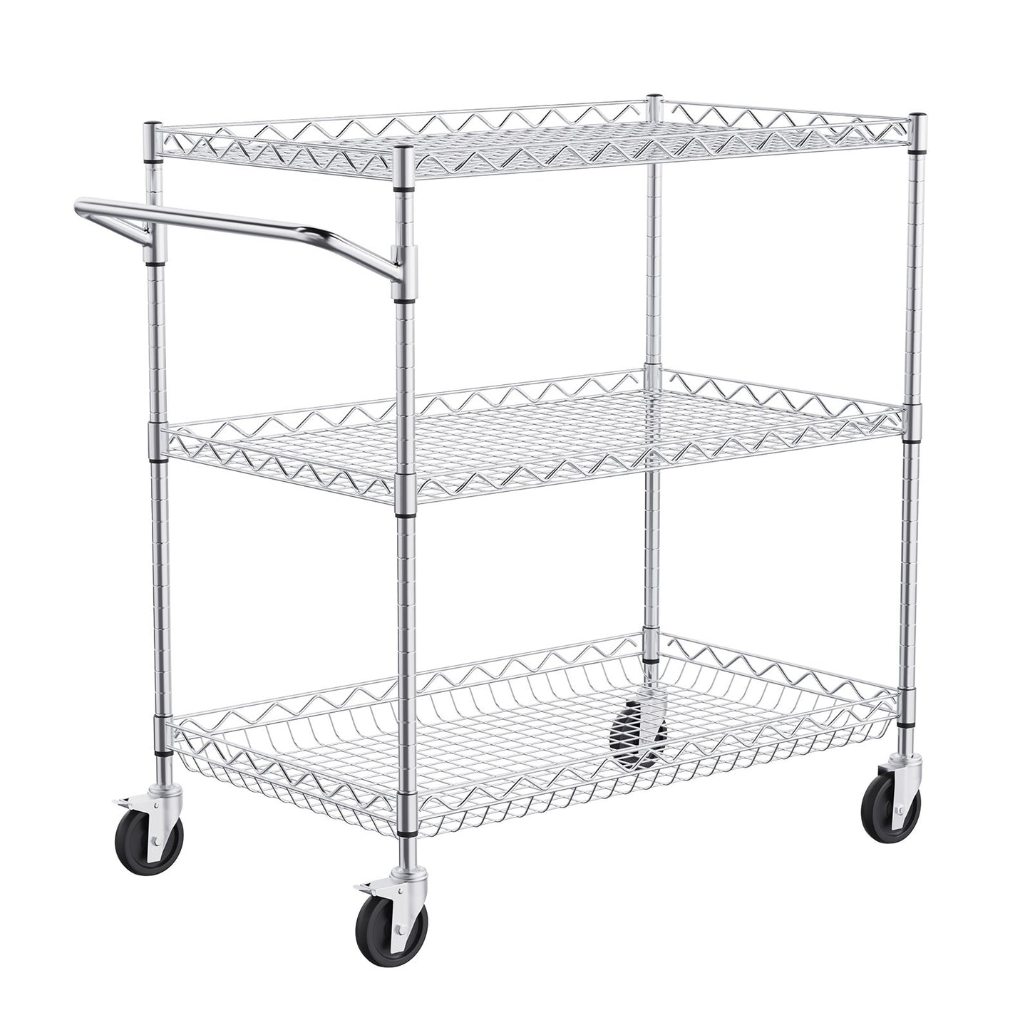 3-Tier Rolling Utility Cart - Heavy Duty Kitchen Storage