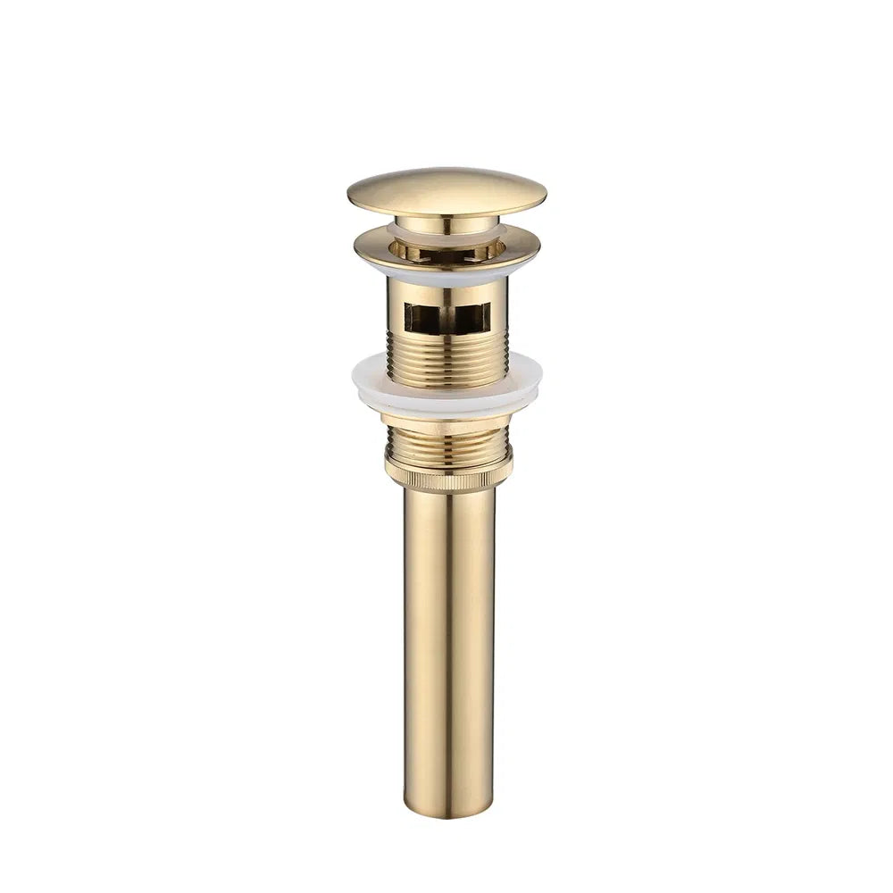 Stainless Steel Bathroom Sink Drain with Overflow - Vessel Sink Pop-Up Stopper