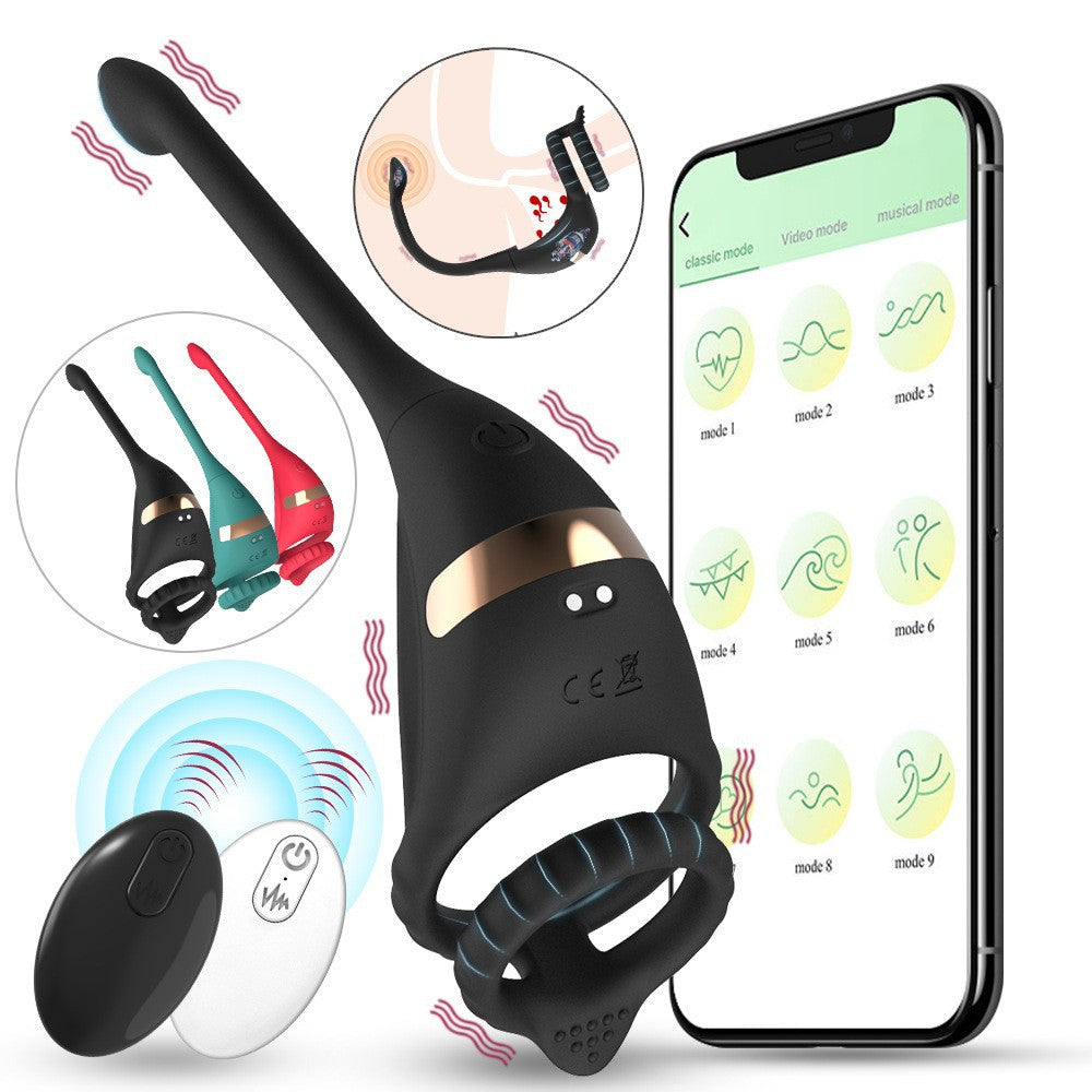Men's Horseshoe Ring Massager with Remote Control - Silicone Adult Wellness Device