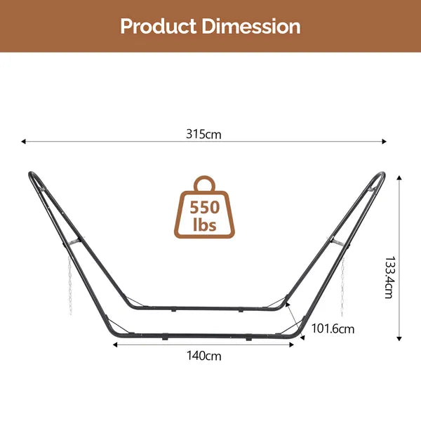 Double-Barrel Hammock Stand Only, Heavy Duty Iron Frame For All