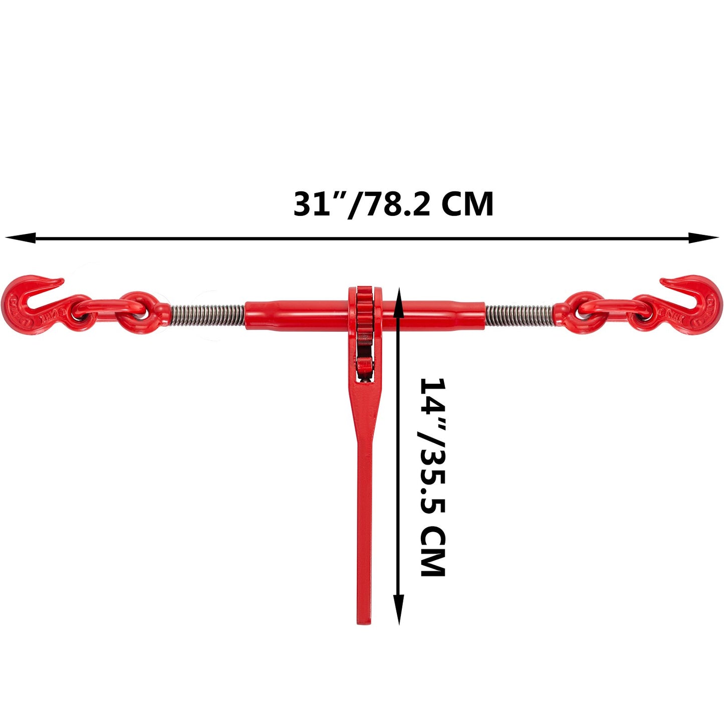 Heavy Duty Chain Binder 6600lbs Load Capacity Ratchet Tie Down Adjustable Red
