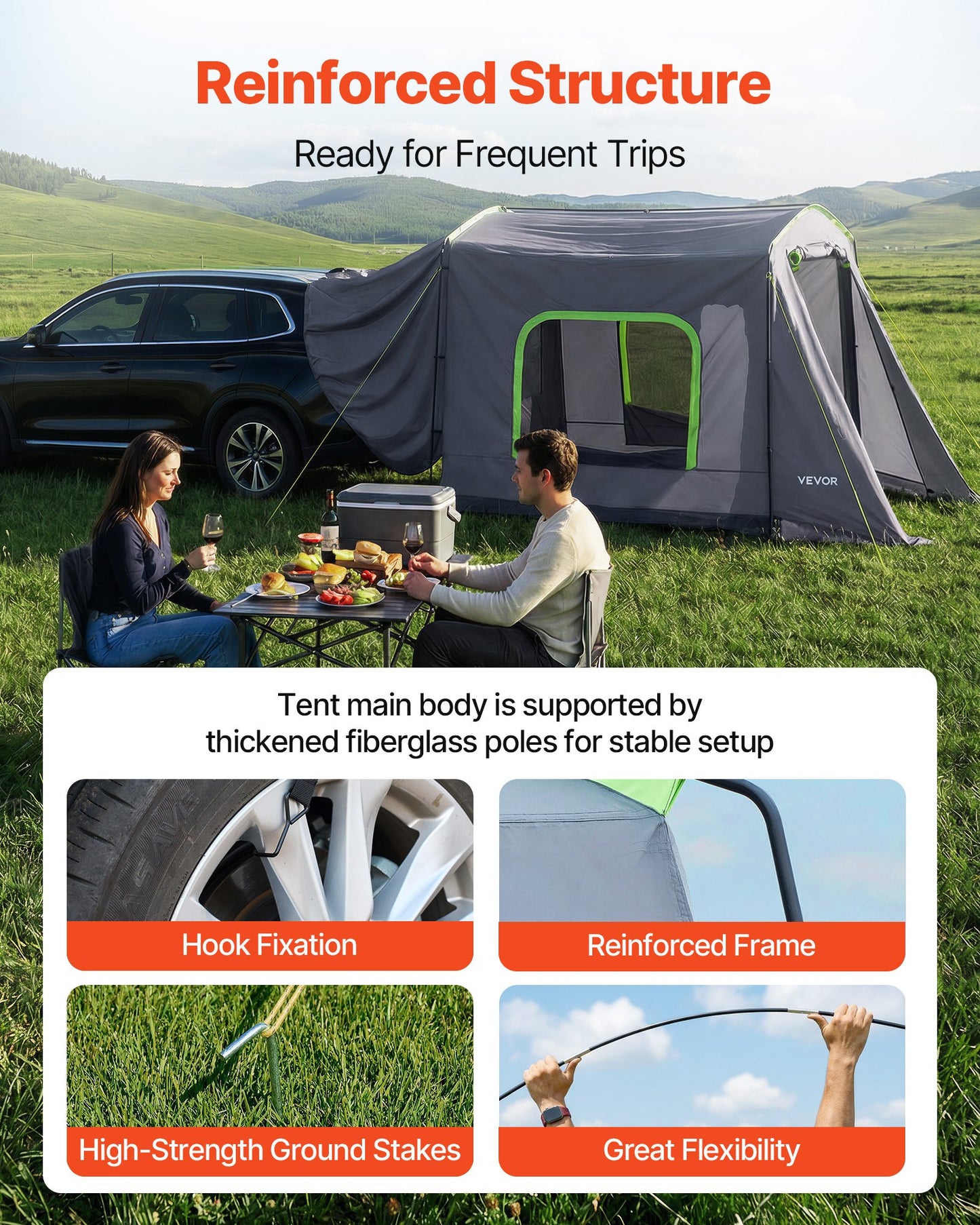 All-Season Large SUV Tailgate Tent for 5-9 People Waterproof & Ventilated