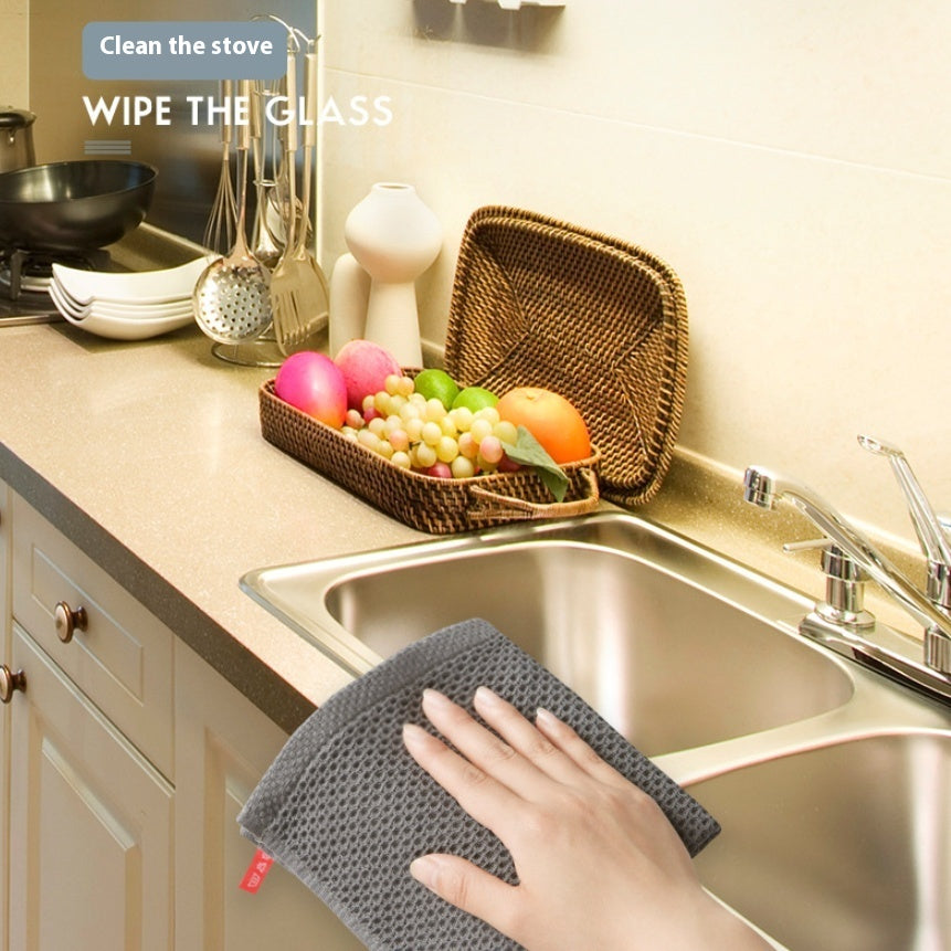Cotton Honeycomb Dishcloths - Absorbent Thickened Kitchen Cleaning Cloths Set