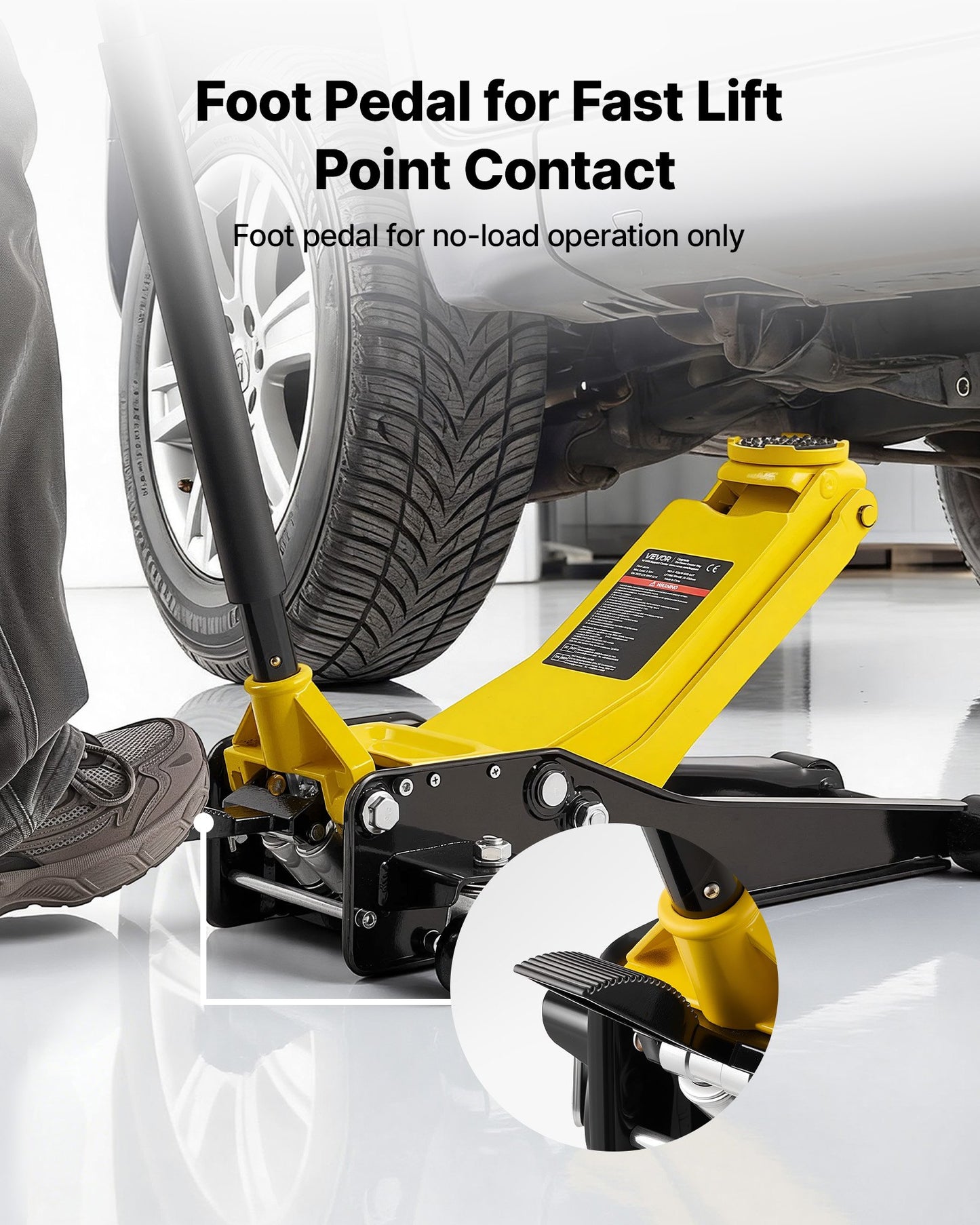 3 Ton Low Profile Hydraulic Floor Jack with SUV Adapter and Quick Lift Pump
