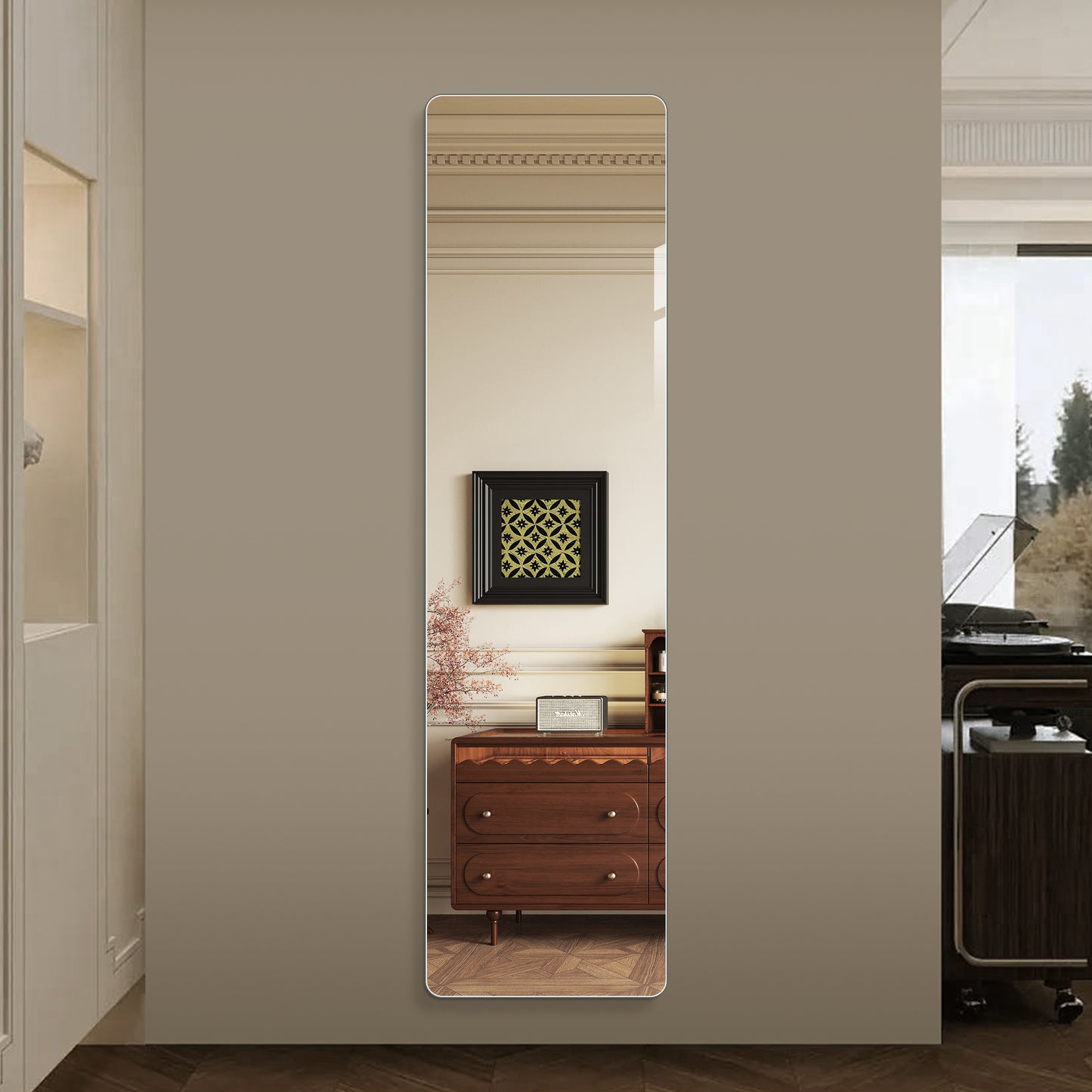 Full Length Wall Mirror - 59 x 16 Inch Rectangular, Copper-Free Glass