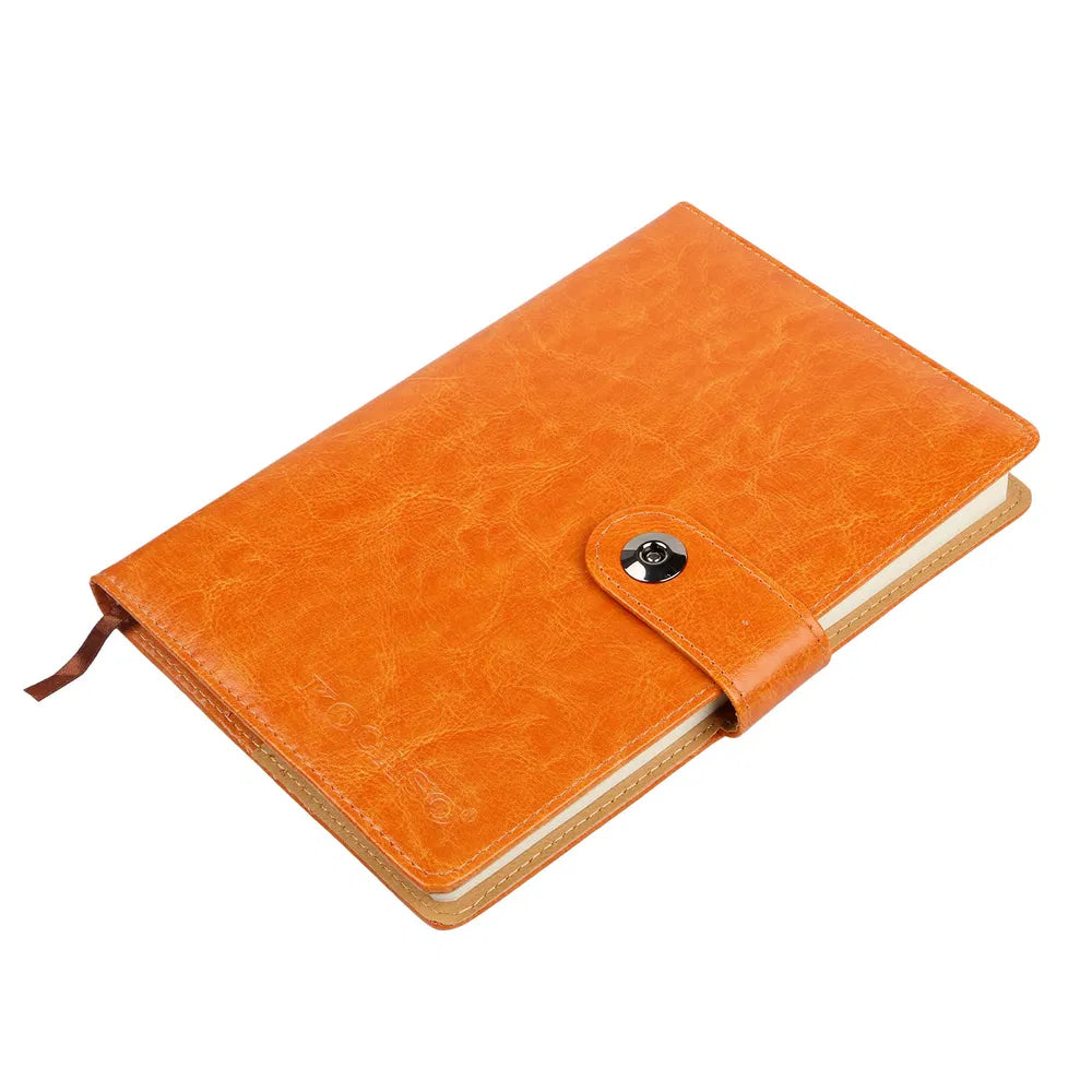 PU Leather Notebook with Calendar & World Map - Orange