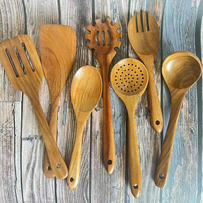 Teak Cooking Spatula Set Multi-Size Kitchen Utensils Household Cooking Tools