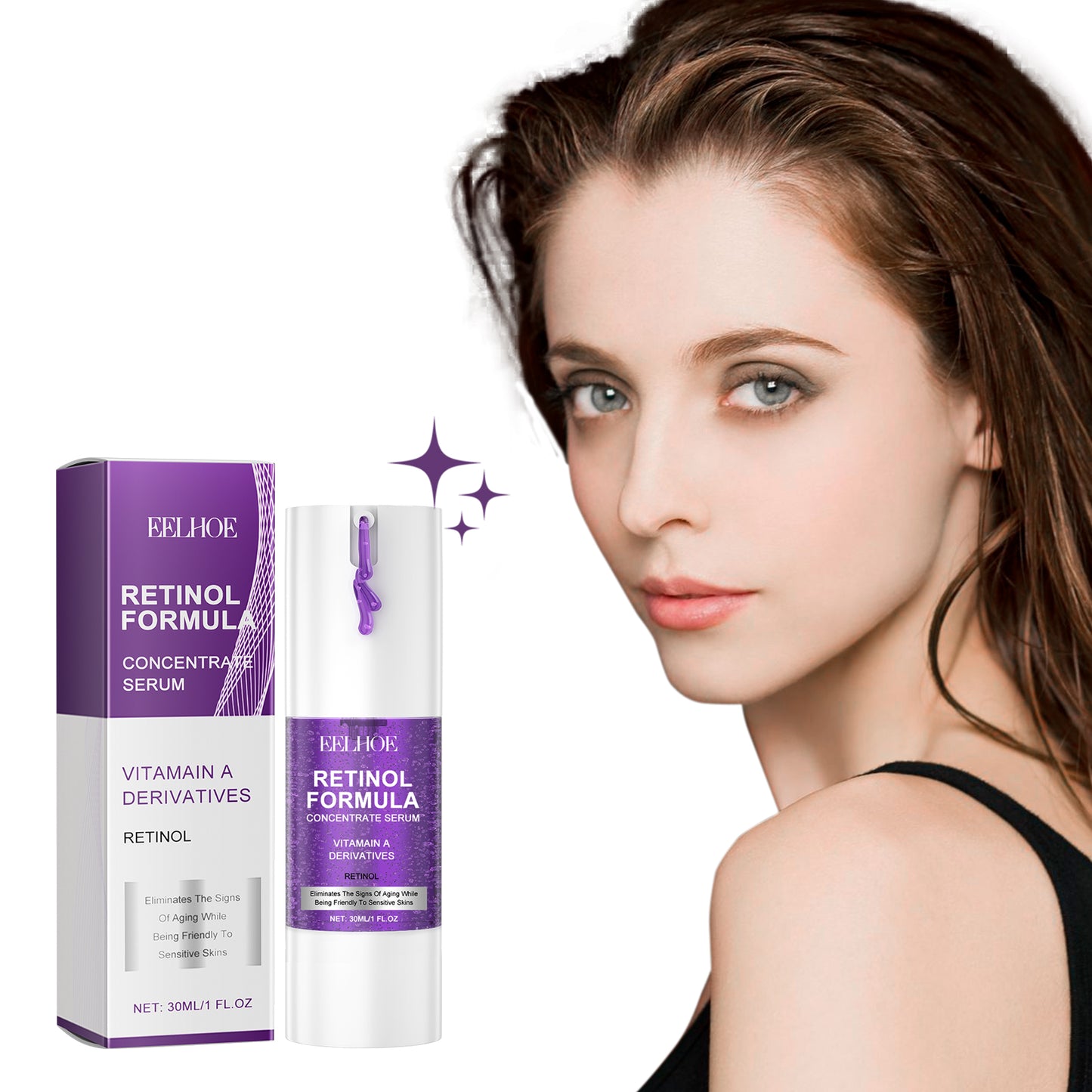Retinol Anti-Wrinkle Face Serum with Hyaluronic Acid & Niacinamide - 30ml