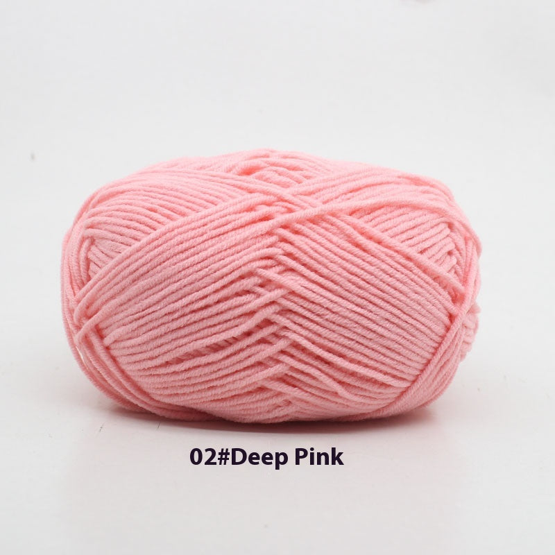 Four-Strand Milk Cotton Crochet Yarn Balls for Craft Projects - Multiple Colors