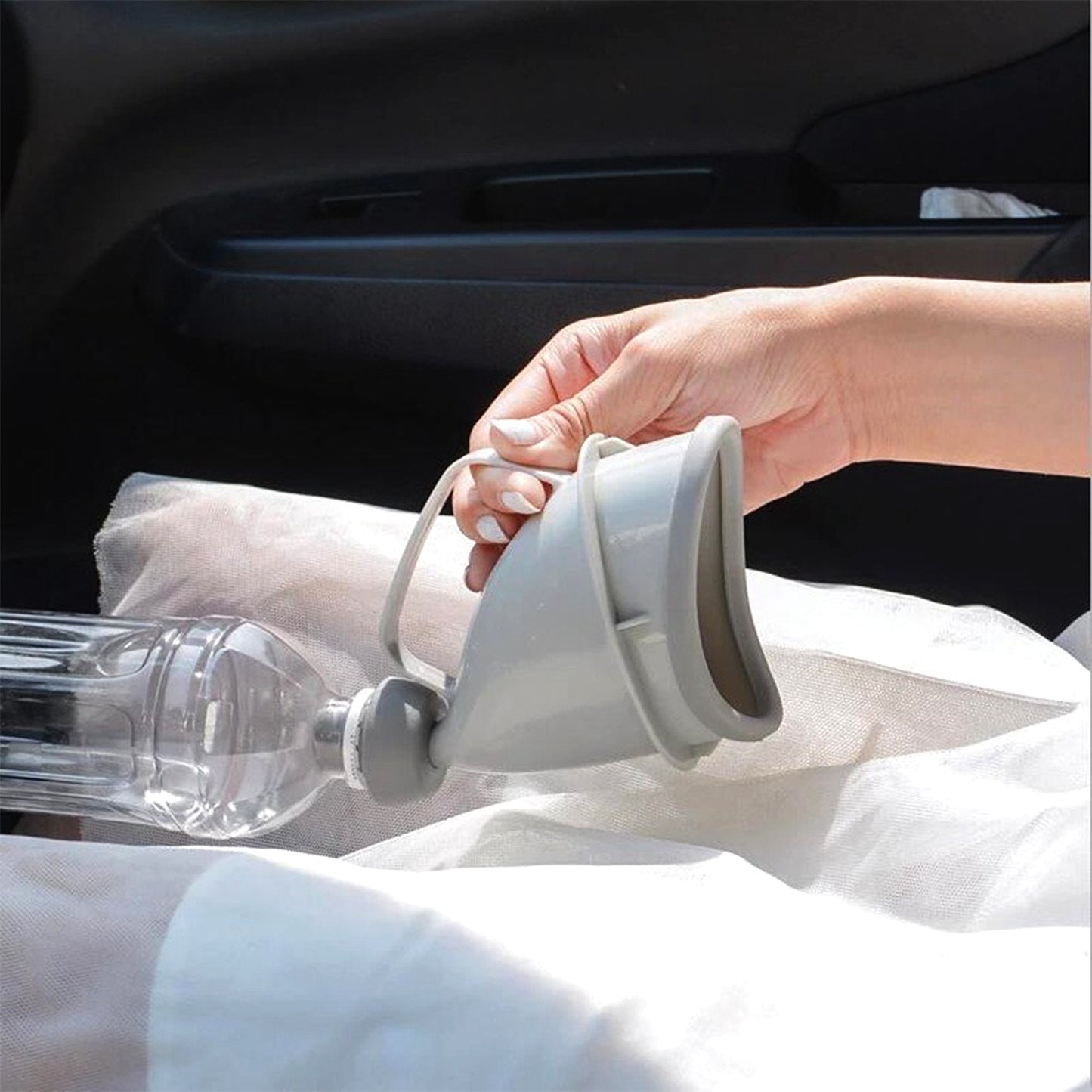 Portable Emergency Urinal Funnel for Camping & Travel - Gray