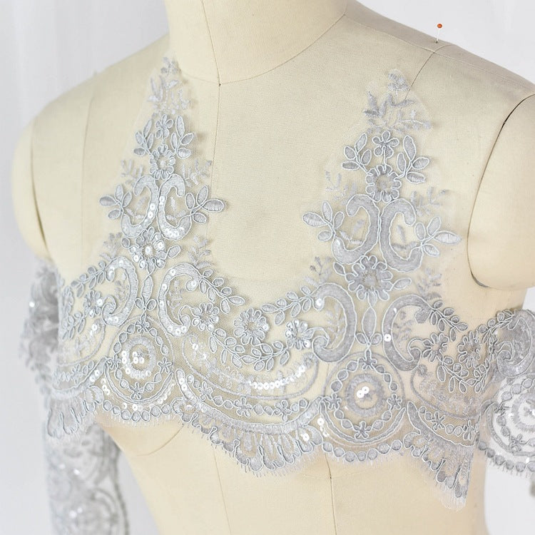 Wedding Lace Embroidery Sequin Fabric Accessories for DIY Crafts