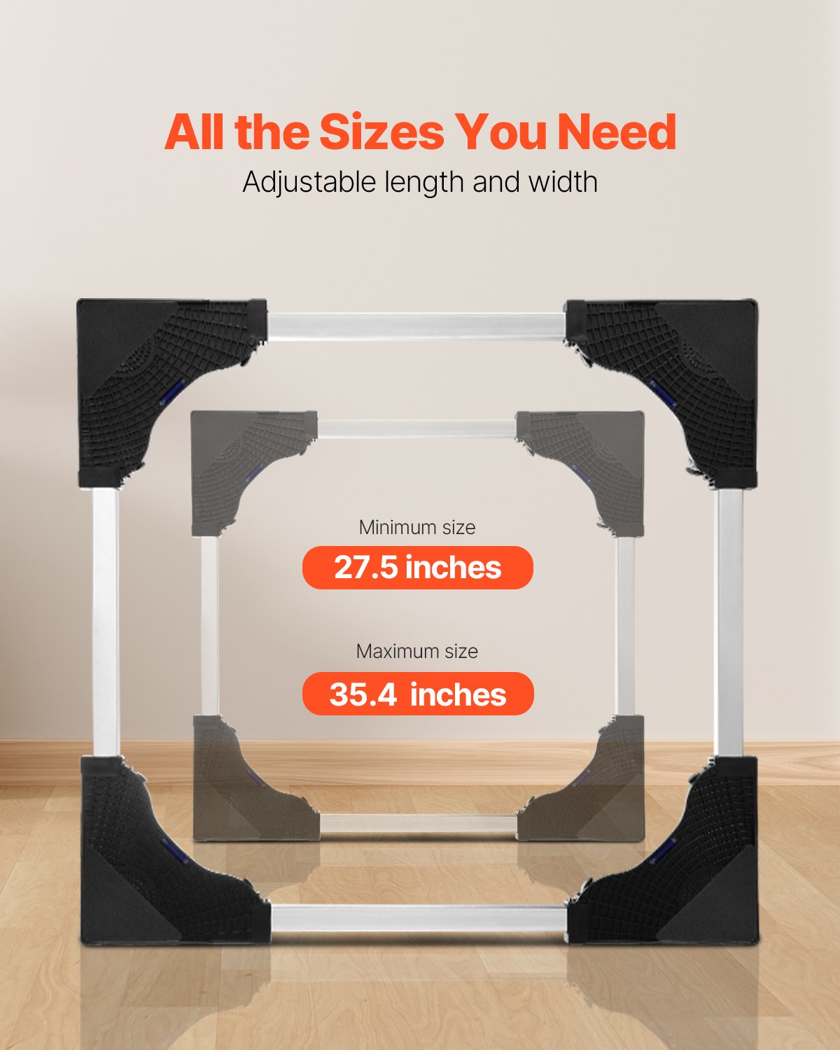 Heavy-Duty Adjustable Mobile Furniture Dolly for Appliances - Black