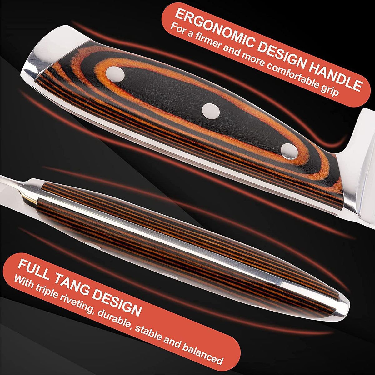 15-Piece Hammered and Forged Chef's Knife Set with Knife Holder