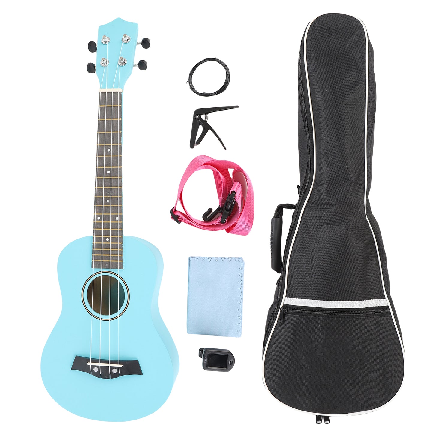 61cm Basswood Ukulele Starter Kit with Tuner & Accessories