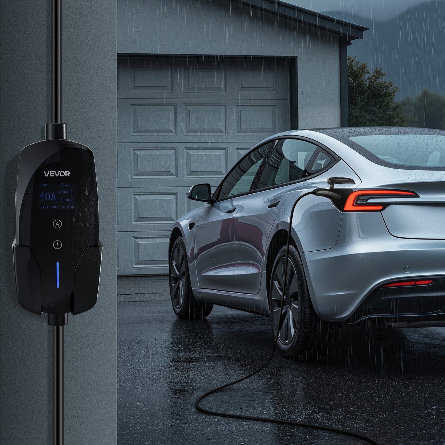 Level 2 EV Charger 40A 240V NEMA 14-50P with 25 ft Cable - Fast Level 2 Charging