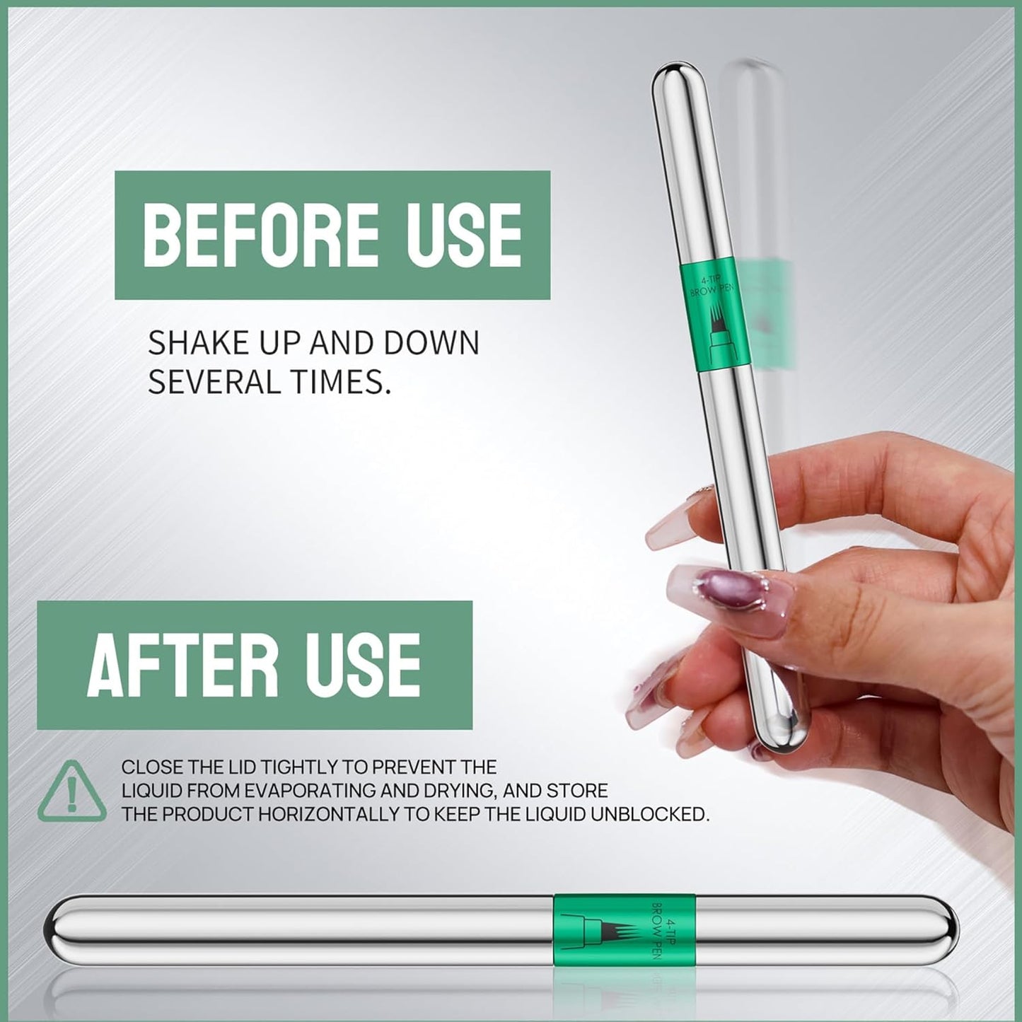 Waterproof 4-Fork Tip Eyebrow Pen - Long-Lasting Natural Brow Makeup