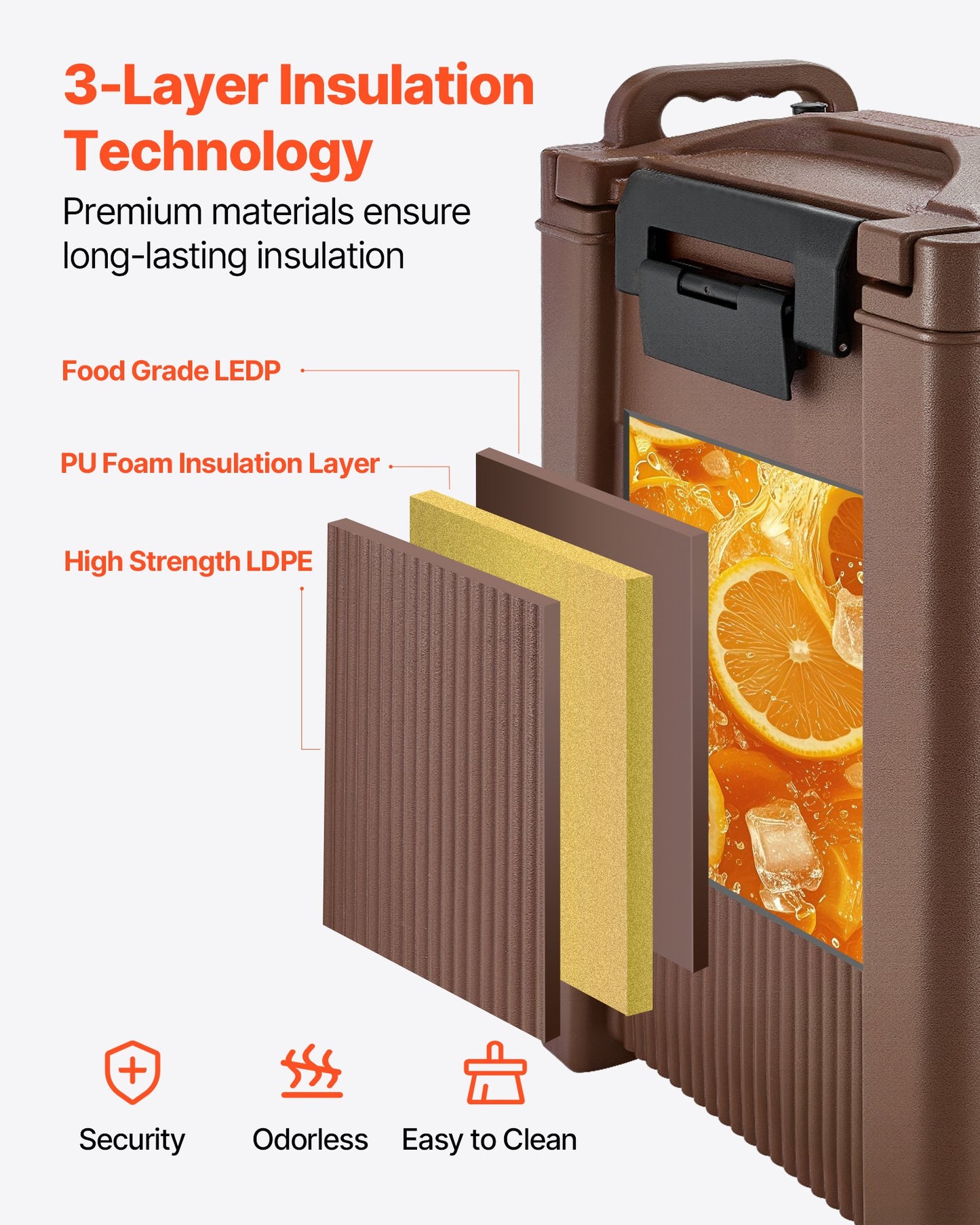 5 Gallon Insulated Beverage Dispenser - Hot & Cold Drink Server
