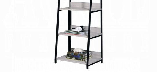 16" Freestanding Natural & Black Bookshelf with Open Compartments