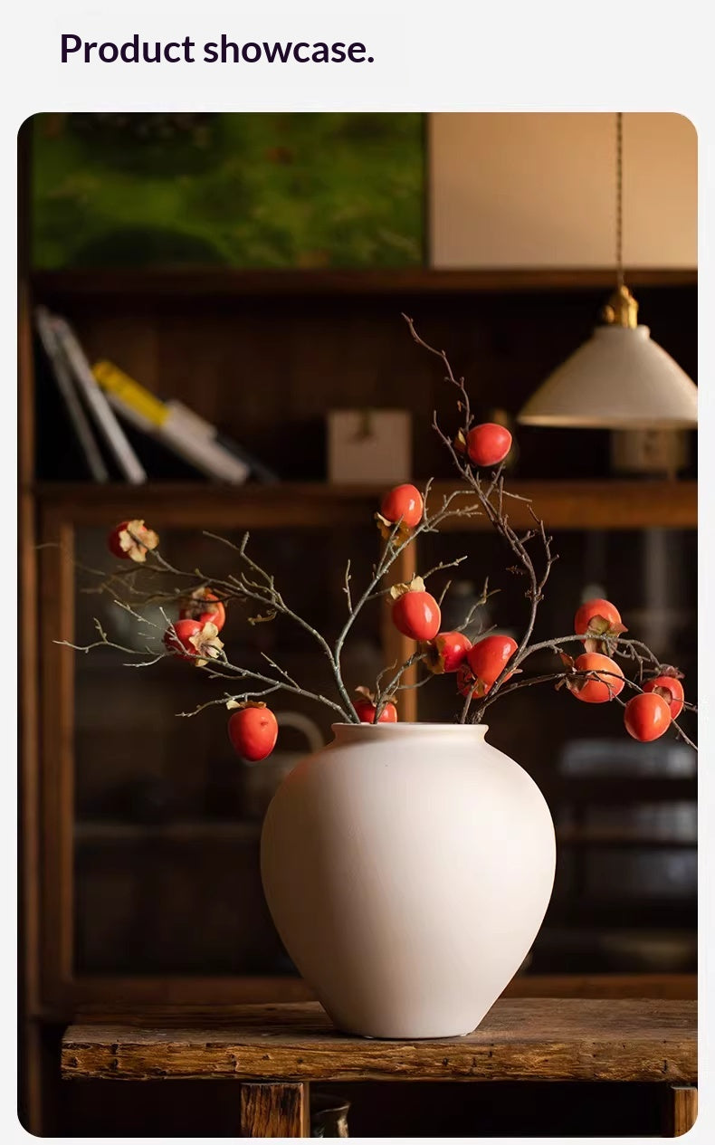 Wabi-Sabi Ceramic Vase for Home Decor - Pink & White Tabletop Flower Vase