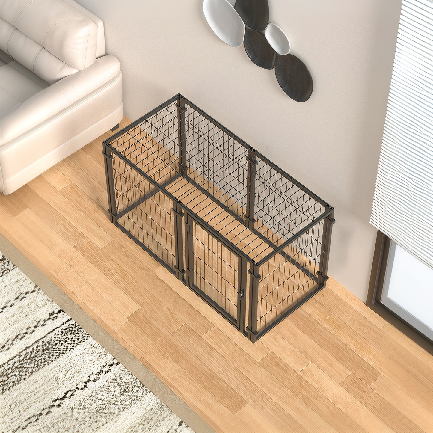 47.2-Inch Metal Dog Crate for Small to Large Dogs Indoor Outdoor Use