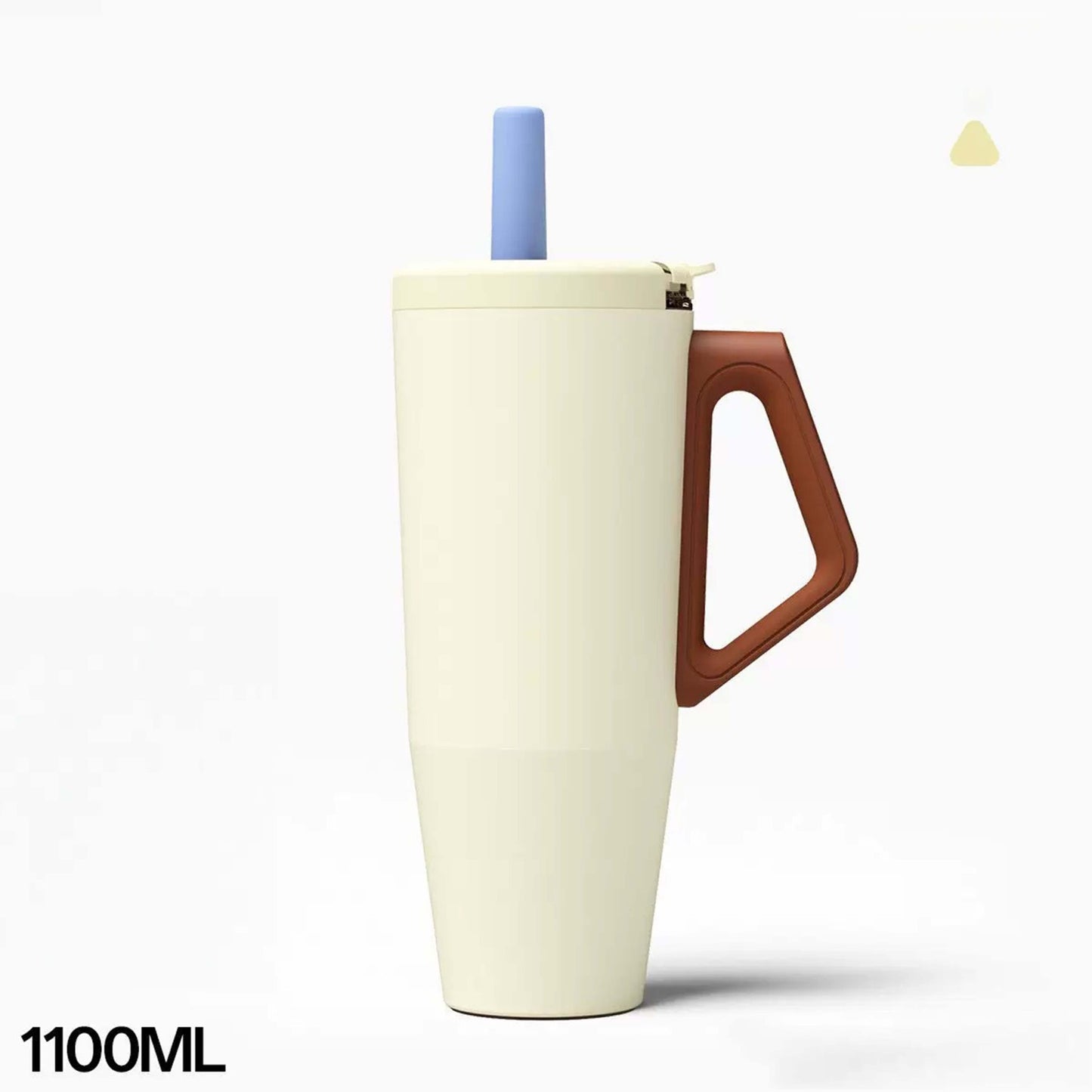 Insulated Stainless Steel Cup with Handle and Straw - 1100ml Multiple Colors