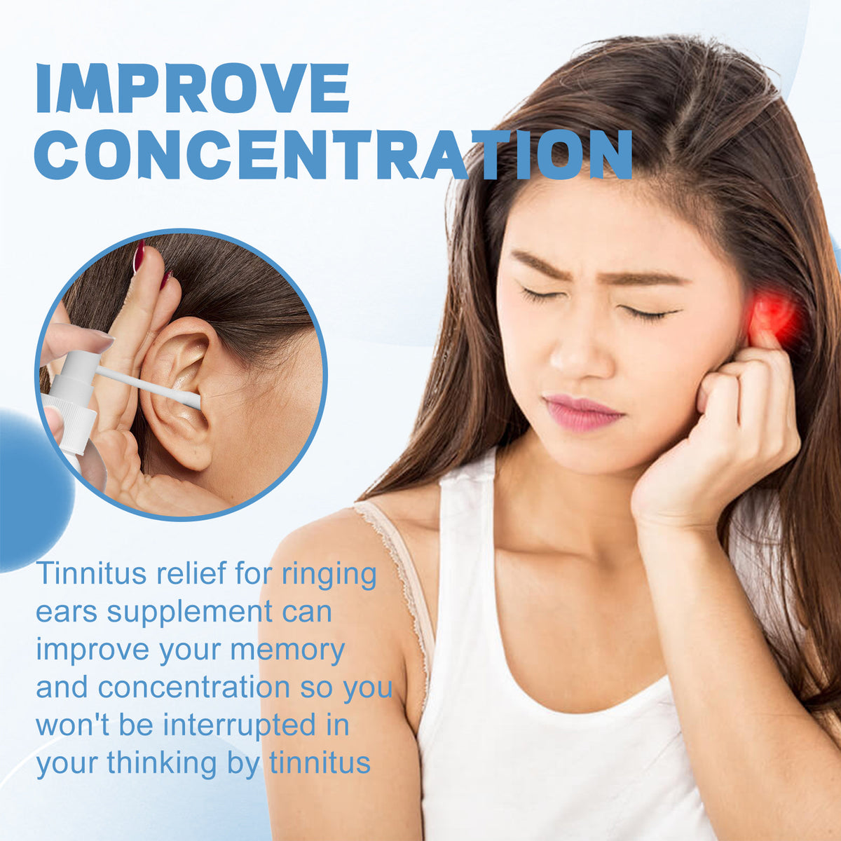 Tinnitus Relief Spray - Ear Discomfort & Earwax Cleaning, 60ml