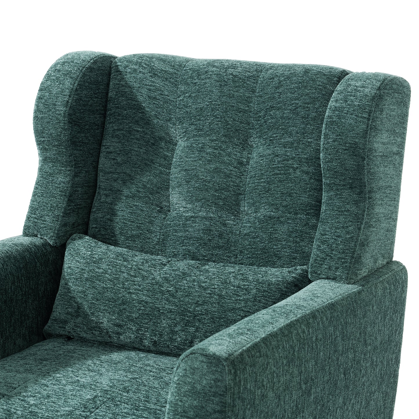 Modern Chenille Accent Chair with Pillow - Blackish Green