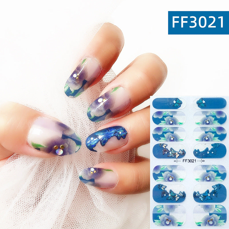 3D Nail Art Crystal Nail Polish Film Full Paste Non-Toxic Durable Stickers