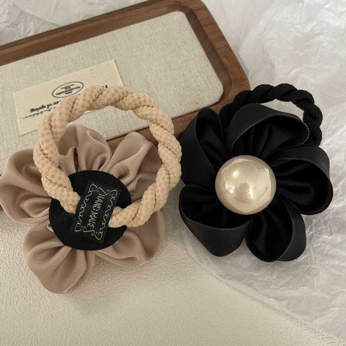 Pearl Handmade Flower Fabric Hair Band