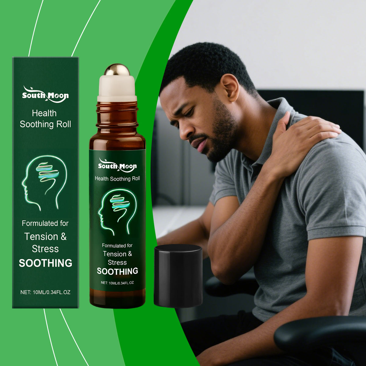 Tension Stress Relief Roll-On Oil – 10ml Aromatherapy Massage