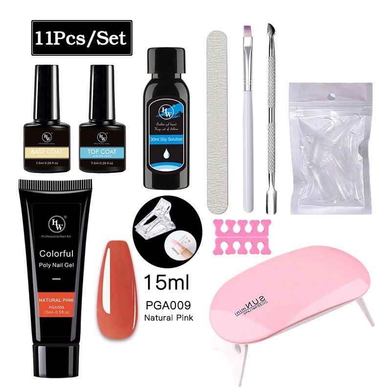 UV Gel Polish Nail Kit - 24 Colors with LED Lamp