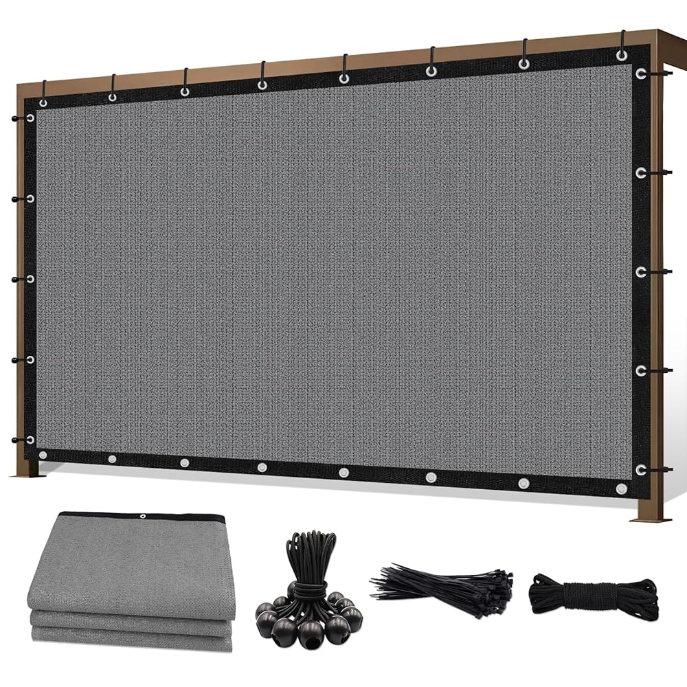 Black Weed Control Fabric 12x16ft HDPE Garden Fencing Mesh Sun-Resistant Privacy Screen